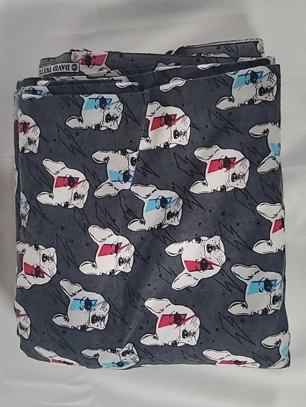 David Textiles Bowie Ziggy Stardust French Bulldog Pop Art Jersey Fabric 6 yds